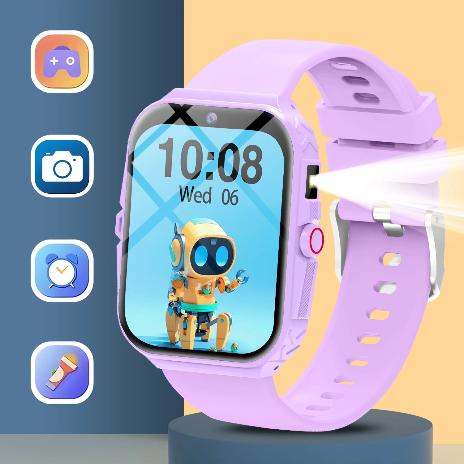 2026 New Smart Watch For Children HD Touch Screen Camera 18 Games Sleep Monitoring Alarm Clock Calculator Birthday Gift Boy Girl