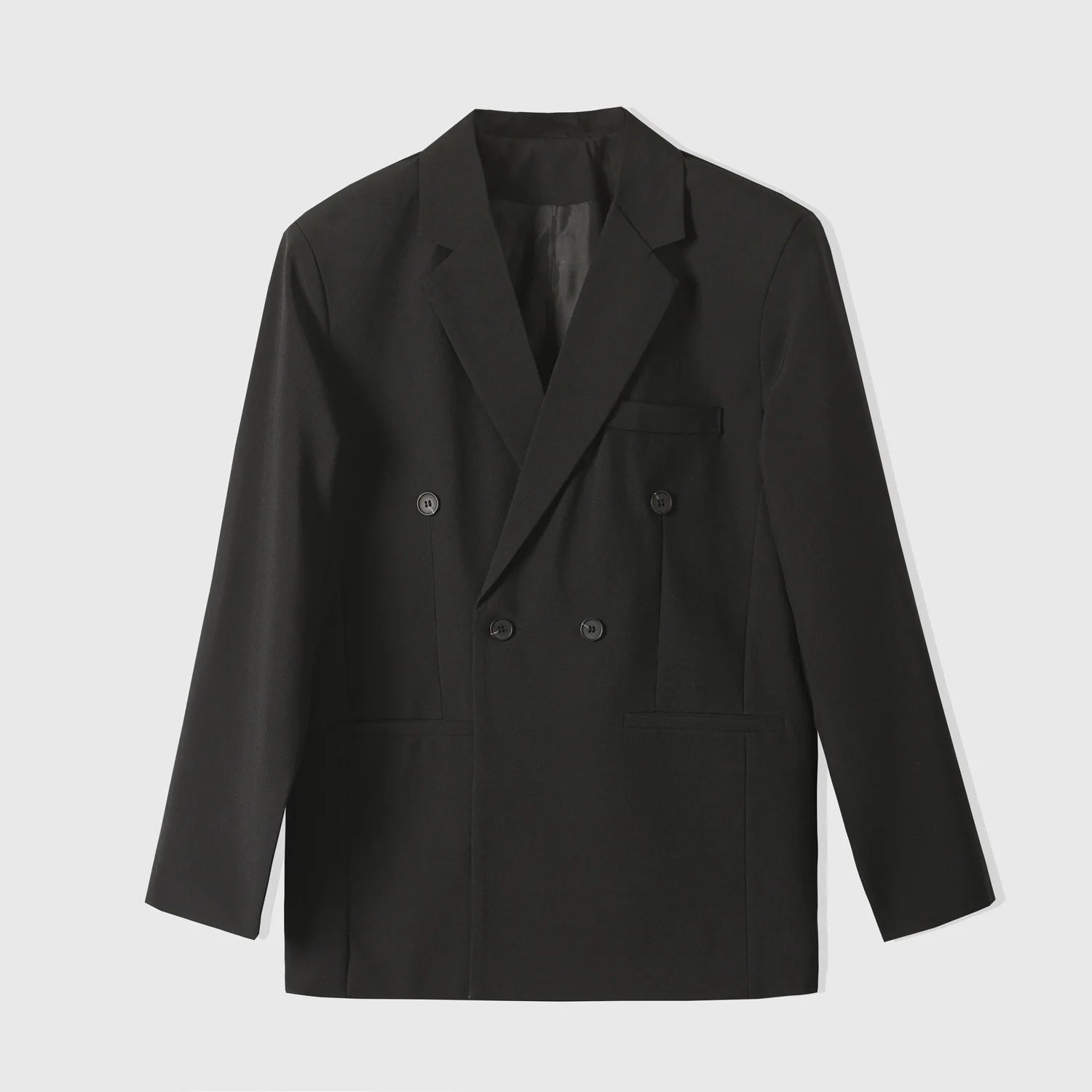 Men's Casual Suit Solid Color Double Breasted Suit Jacket Male Fashion Classic Style Formal Groom Groomsman Wedding Dress Jacket