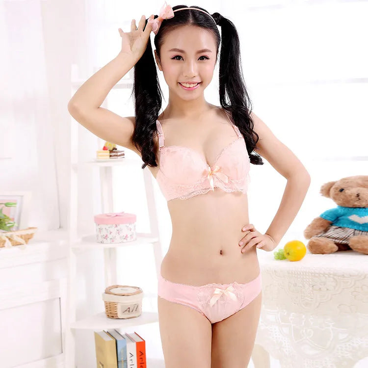 ropa de mujer Bra Set Sexy Lingerie Low Waist Cute Panties Female Bralette Brassiere Soft Wirefree laides Underwear Sets