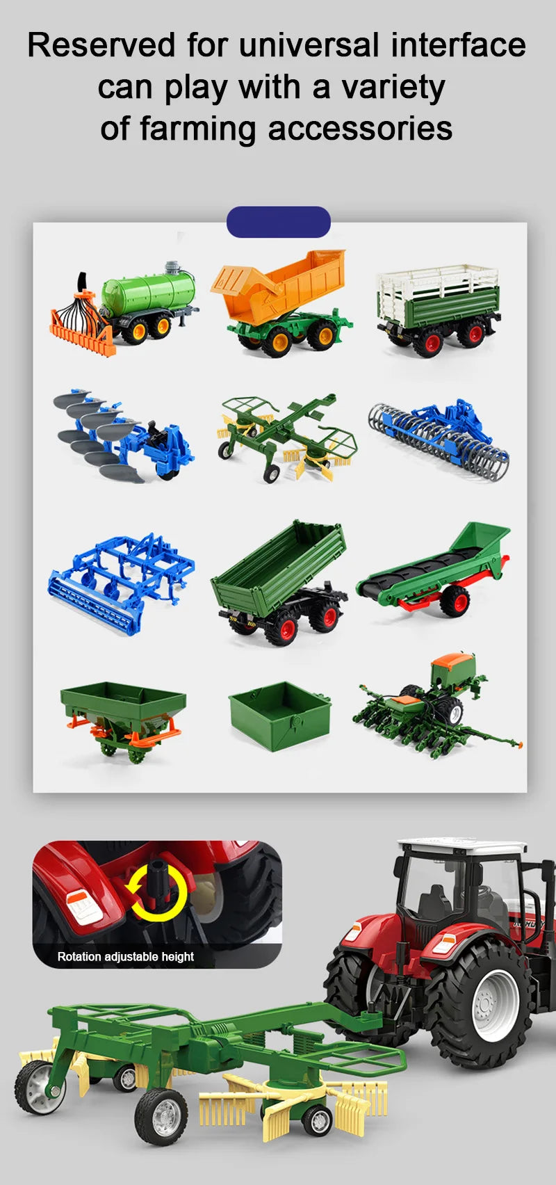 Children Toys Car Models Tractor Multiple Accessories To Choose From