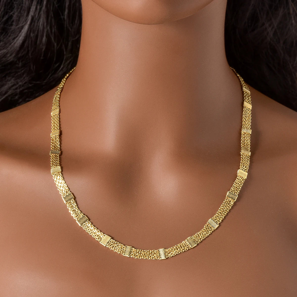 Trendy 18K Gold Plated Chain Necklace for Men Women Luxury Thick Cuban Link Jewelry Textured Design Statement Gift