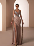 DMDRS Sexy Side-Slit Evening Dress 2026 Charming A-Line Party Gown Classic Sequined Floor-Length Party Dresses فساتين سه