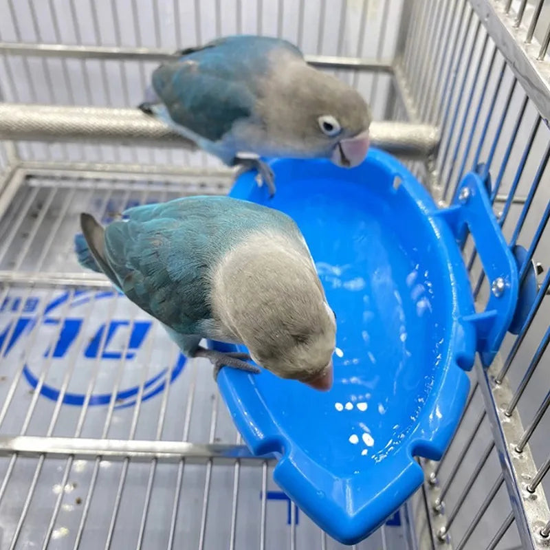 Parrot Bird Bath Shower Supplies Bathtub Bath Basin Multi-function Feeder Plastic Cage Accessories House Hold Accessory