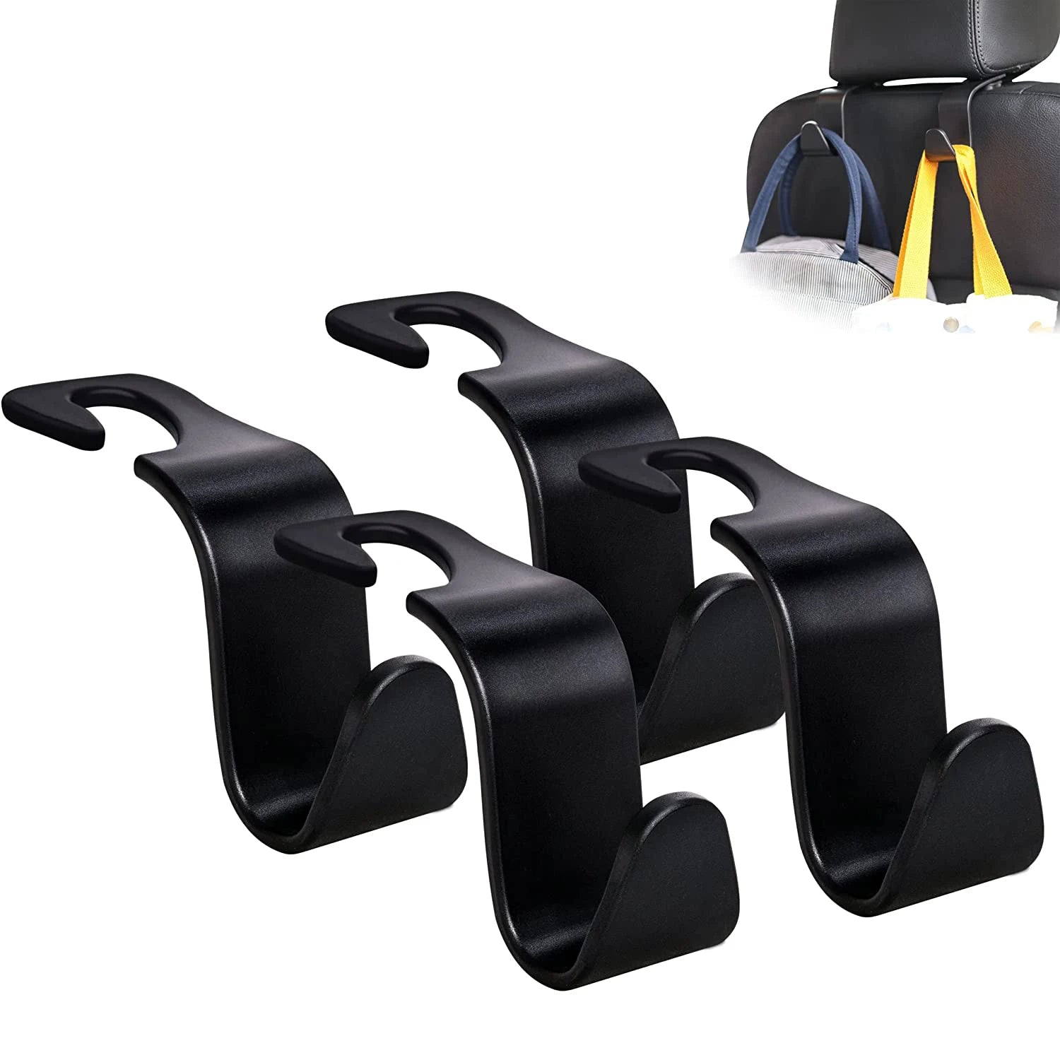 2pcs Universal Car Seat Headrest Hook Storage Hanger for Handbag Purse Coat Groceries