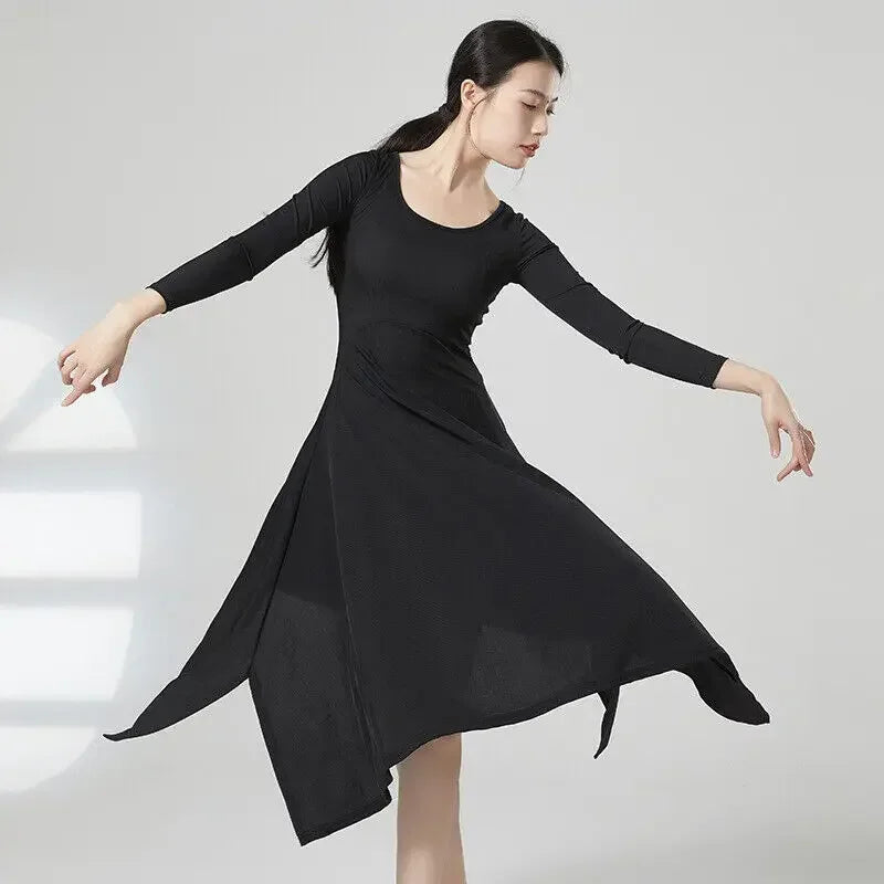Classical Modern Dance Dress Solid Color New Design Practice & Competition Performance Costume Clothing Supplies