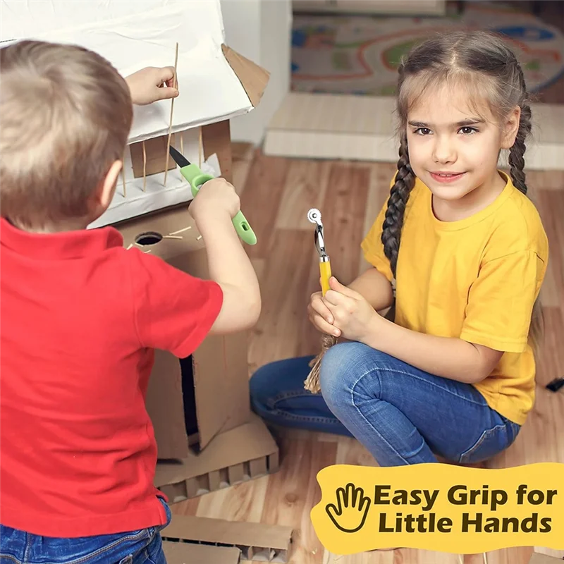 Cardboard Tools With Cutter& Tool Box(150 PCS) For Kids For Family& Team Construction Kits Activity