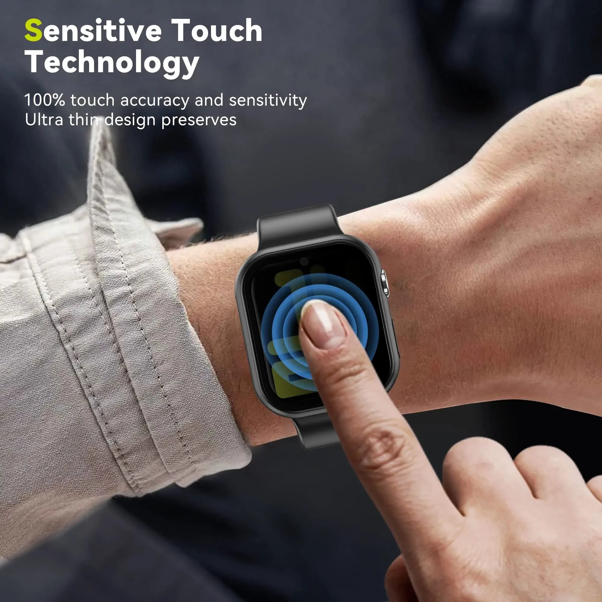 Anti-Peeping Screen Protector For Apple Watch 45mm 41mm 44mm 40mm Tempered Privacy Glass+Case For iWatch 8 7 6 5 4 SE 9 Cover