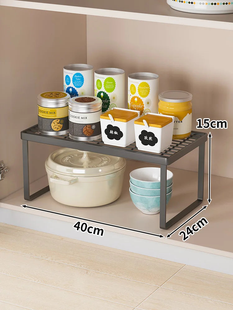 Kitchen Storage Rack Countertop Dish Pot Utensil Organizer Cabinet Inner Multi-layer Shelf Seasoning Tabletop Storage