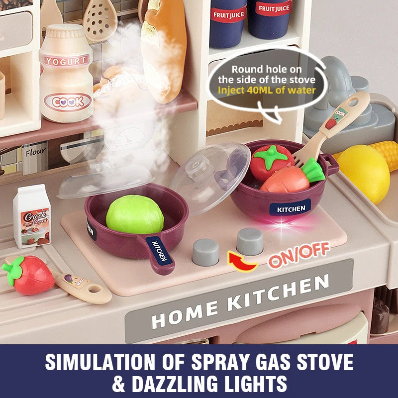 Children Kitchen and Housekeeping Sets Toys Simulated Miniature Food Tableware Counter Career Role Play Toys for Girl Boys Child
