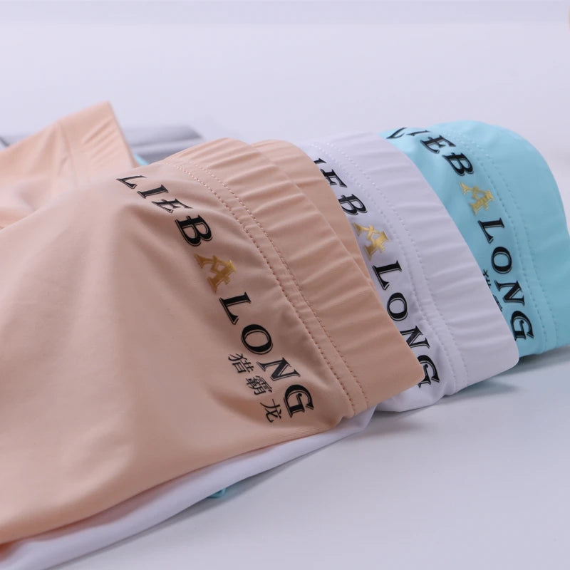 Men's Panties Men Ice Silk Boxers Underwear Sexy Boxer Shorts Underpants Big Bag Breathable High Elastic Hombre Boxershorts