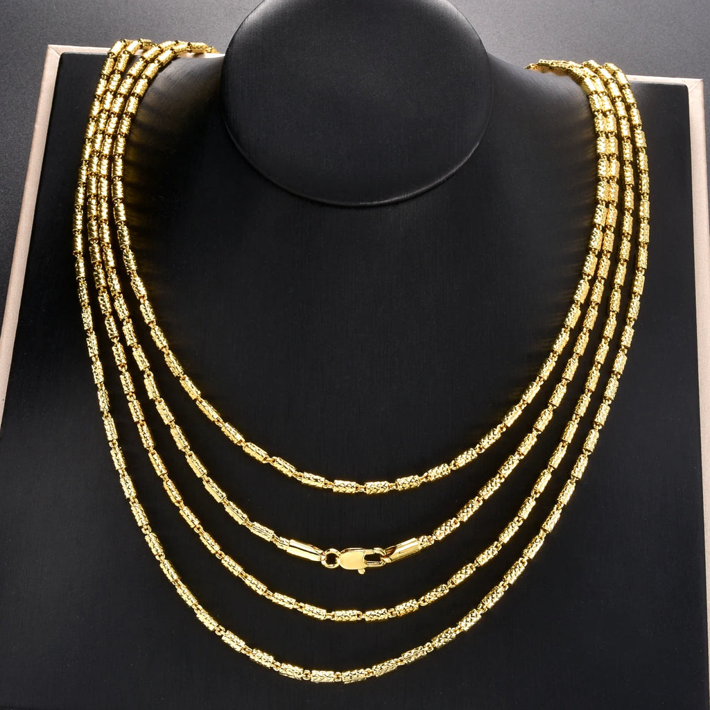 Trendy 18K Gold Plated Chain Necklace for Men Women Luxury Thick Cuban Link Jewelry Textured Design Statement Gift