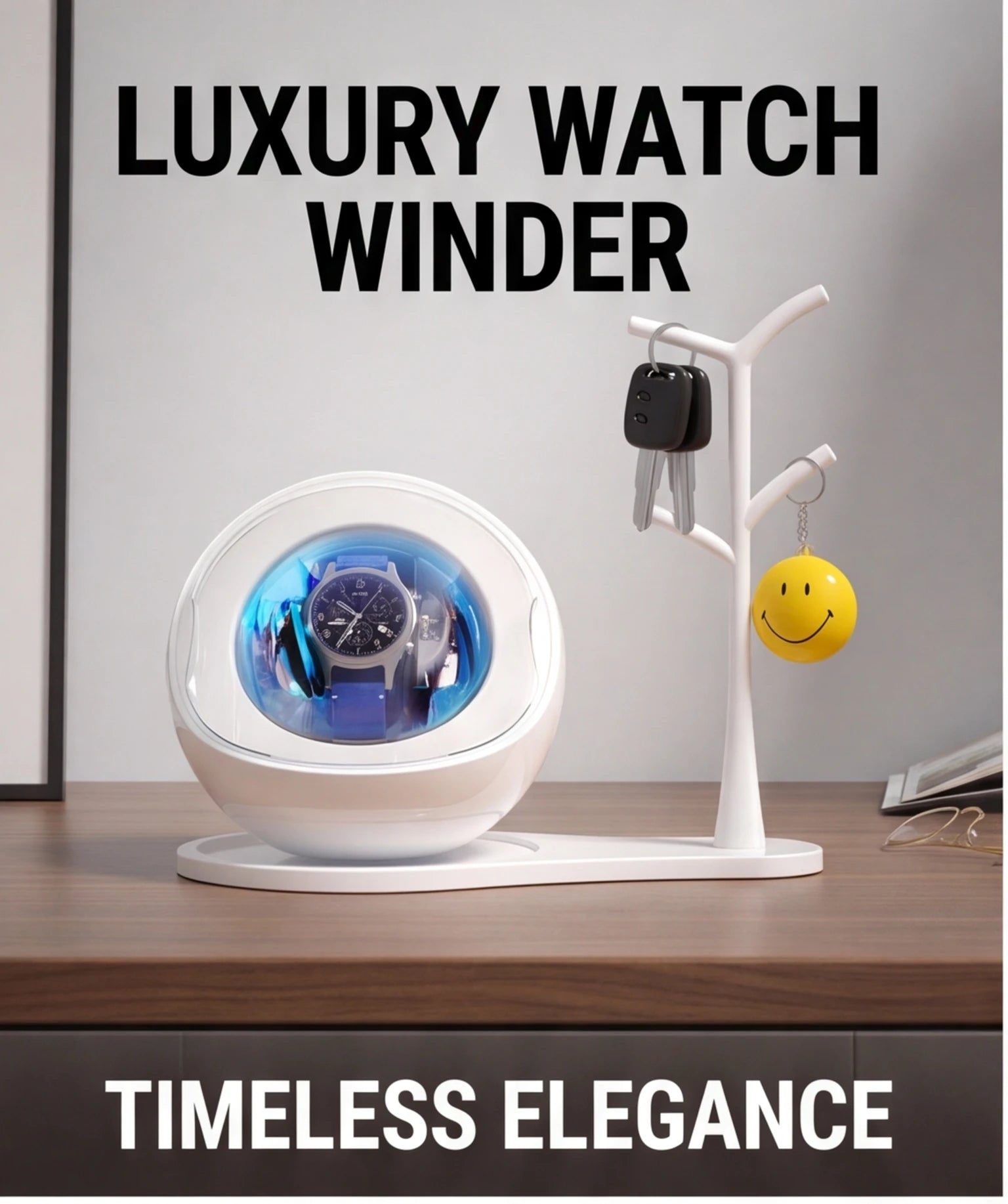 Watch Winder Automatic Mechanical Watch Rotator Silent Anti-Magnetic Motor USB Powered 1-2 Slots Storage Box