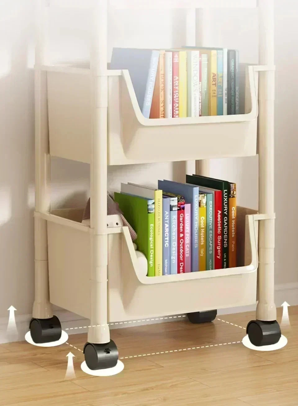 Mobile Bookshelf Multi-Layer Bathroom Shelves With Wheels Kitchen Groceries Organizer Shelf Bedroom Storage Rack Utility Cart