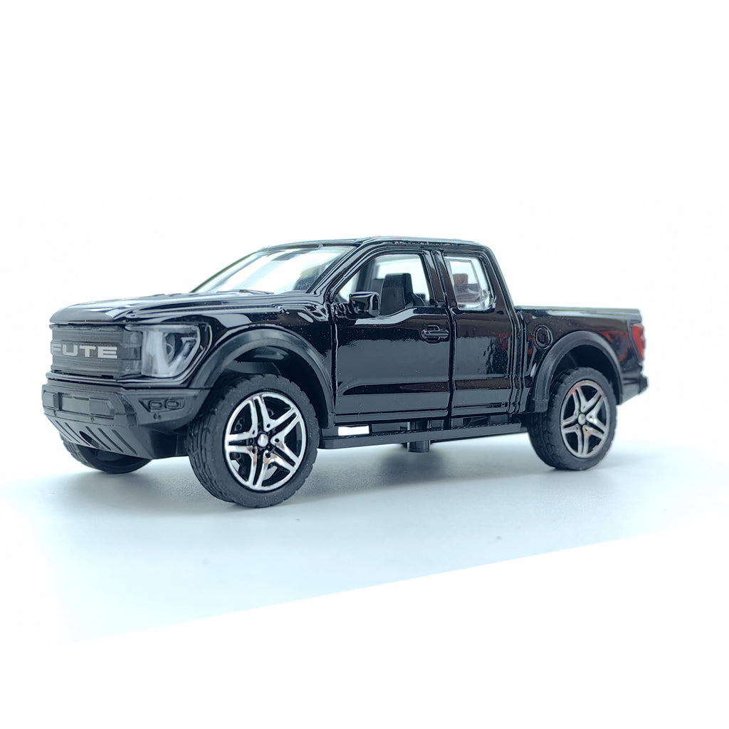 Boy’s treasured metal miniature racing car, realistic spring-powered off-road vehicle, baby-sized toy car.