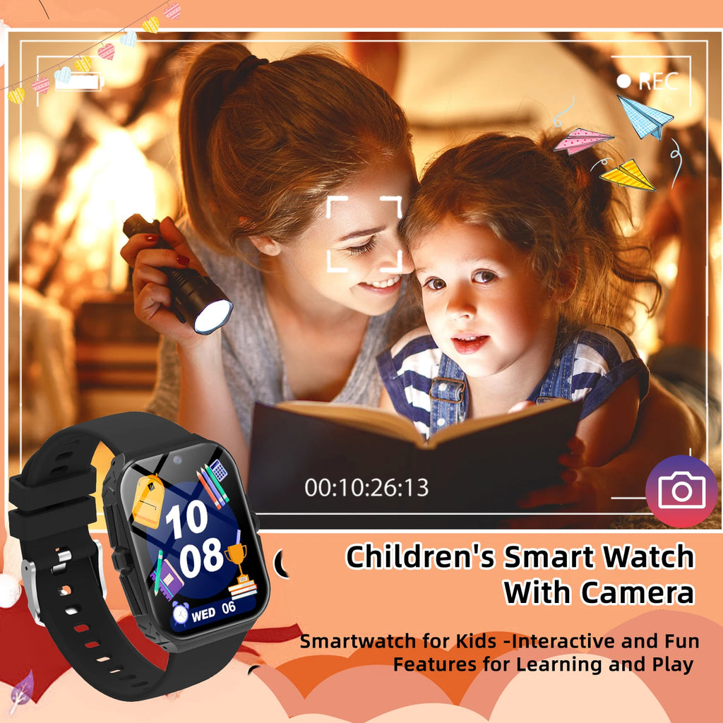 2026 New Smart Watch For Children HD Touch Screen Camera 18 Games Sleep Monitoring Alarm Clock Calculator Birthday Gift Boy Girl