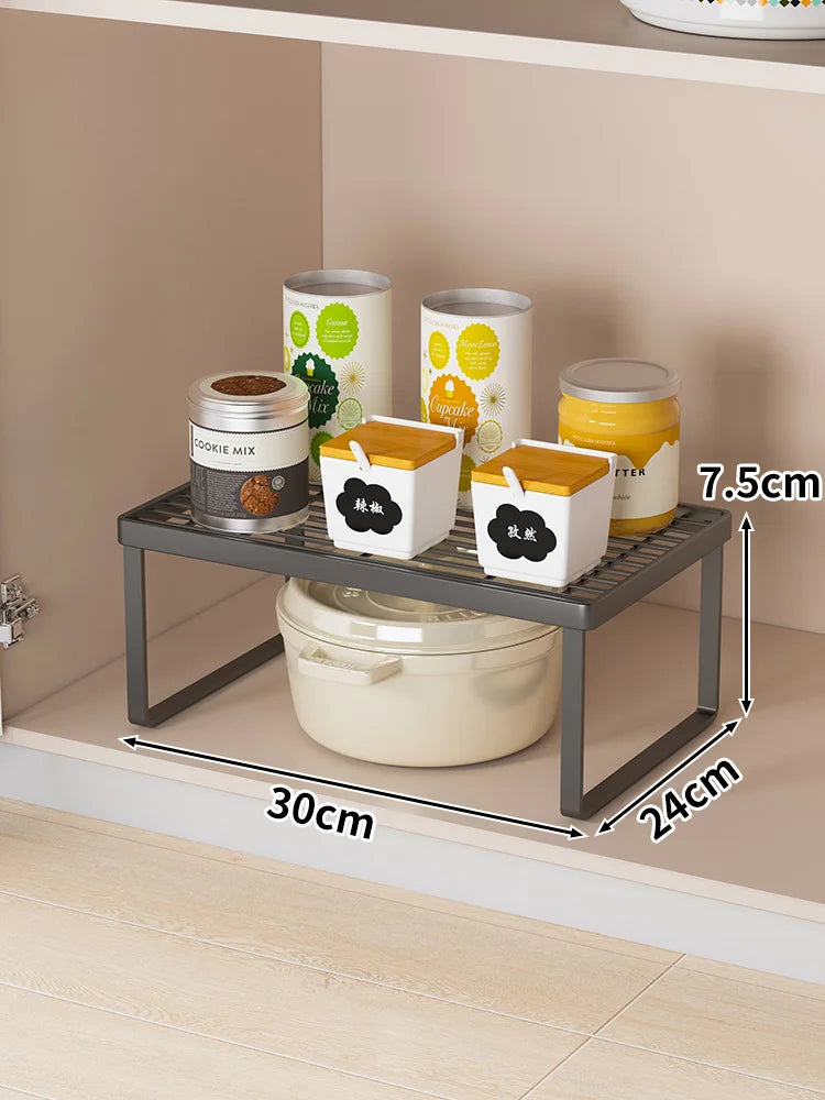 Kitchen Storage Rack Countertop Dish Pot Utensil Organizer Cabinet Inner Multi-layer Shelf Seasoning Tabletop Storage