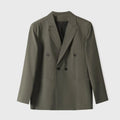 Men's Casual Suit Solid Color Double Breasted Suit Jacket Male Fashion Classic Style Formal Groom Groomsman Wedding Dress Jacket