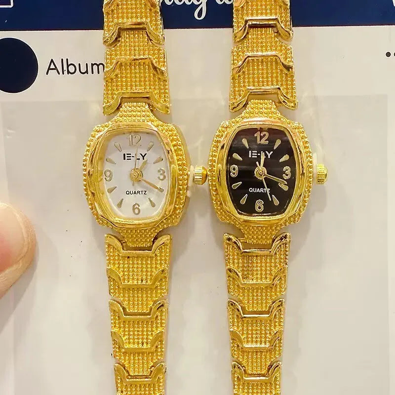 Women's wine barrel watch, fashionable small gold watch, personalized bracelet watch, quartz watch