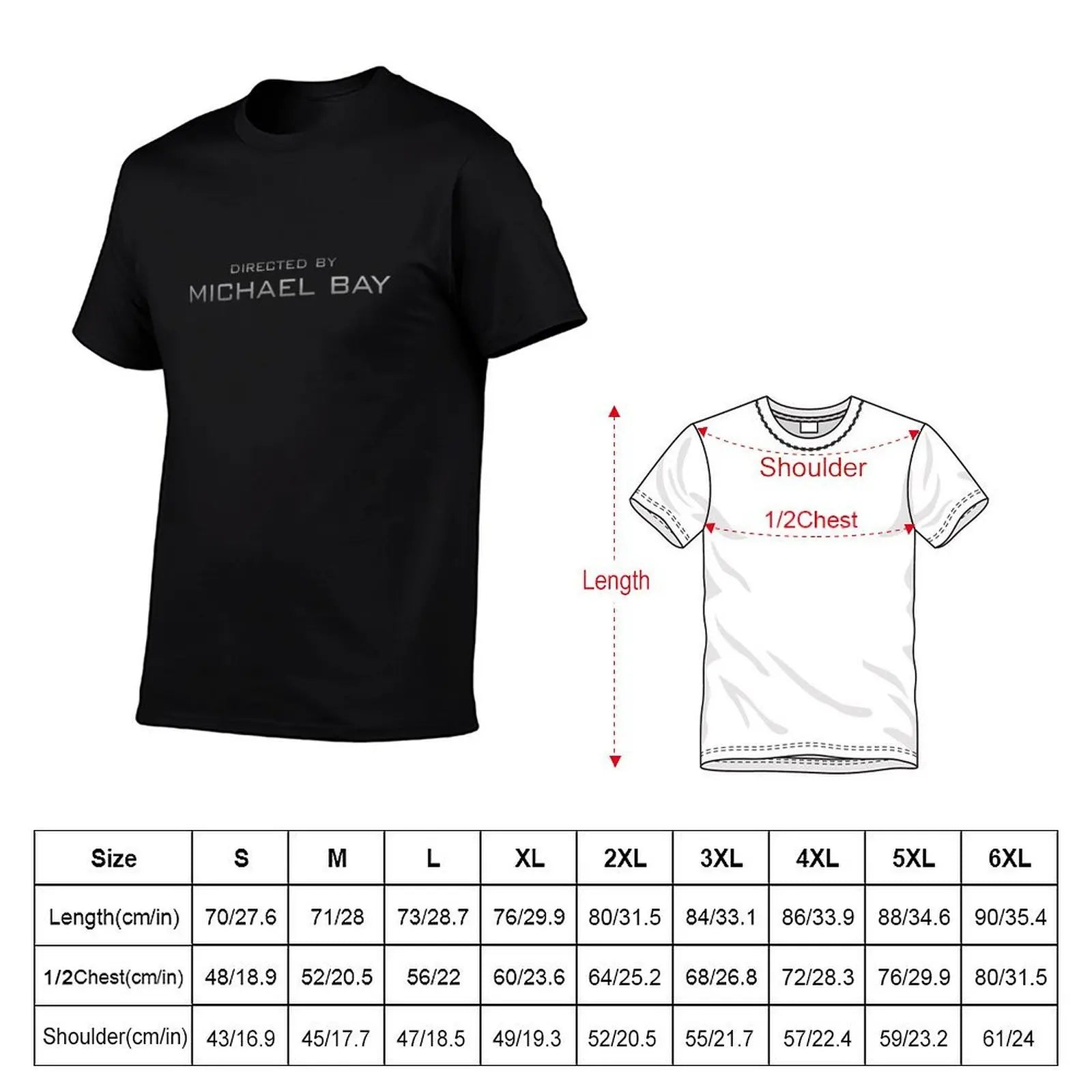 Directed by Michael Bay (2007) T-Shirt mens graphic t shirts t shirt men 100% cotton luxury brand man t shirt designer T-shirt