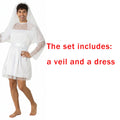 Men's White Wedding Dress Male White Bride Costume Funny and Creative Costume for Bachelor Parties Halloween and Other Parties