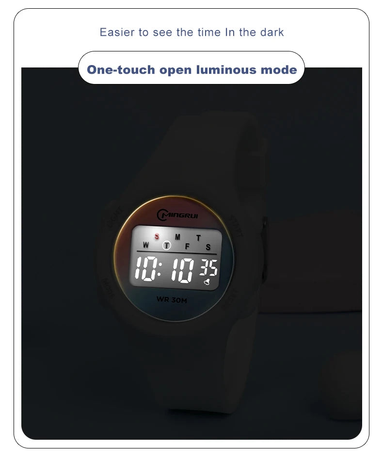 New Boys Girls Watch 30M Waterproof Digital Chidlren Watch Purple LCD Electronic Kids Sport Watches Alarm Clocks Gifts