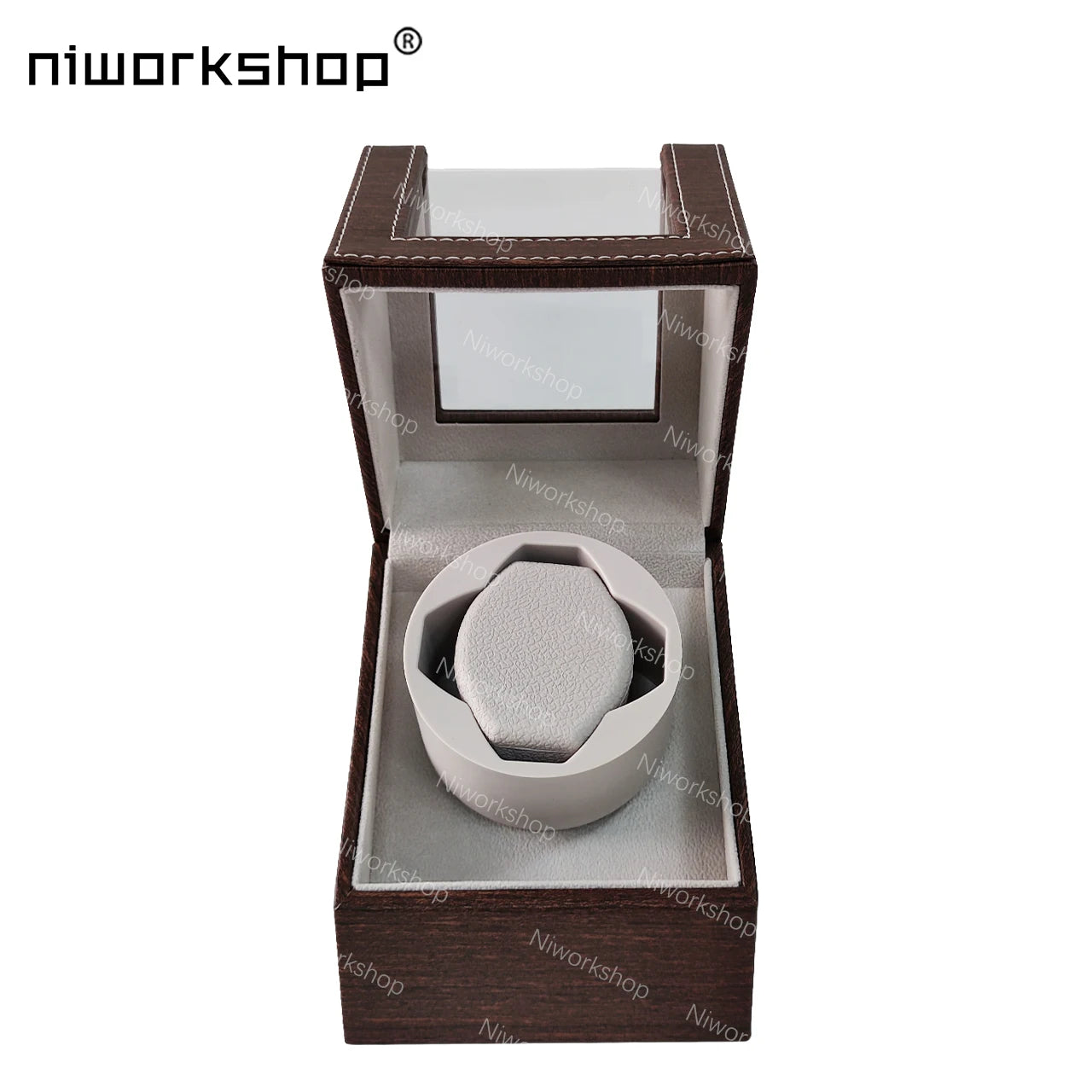 Watch Winder for Automatic Watches, Single Automatic Watch Winder Box with Quiet Motor, PU Leather, USB/Battery Powered