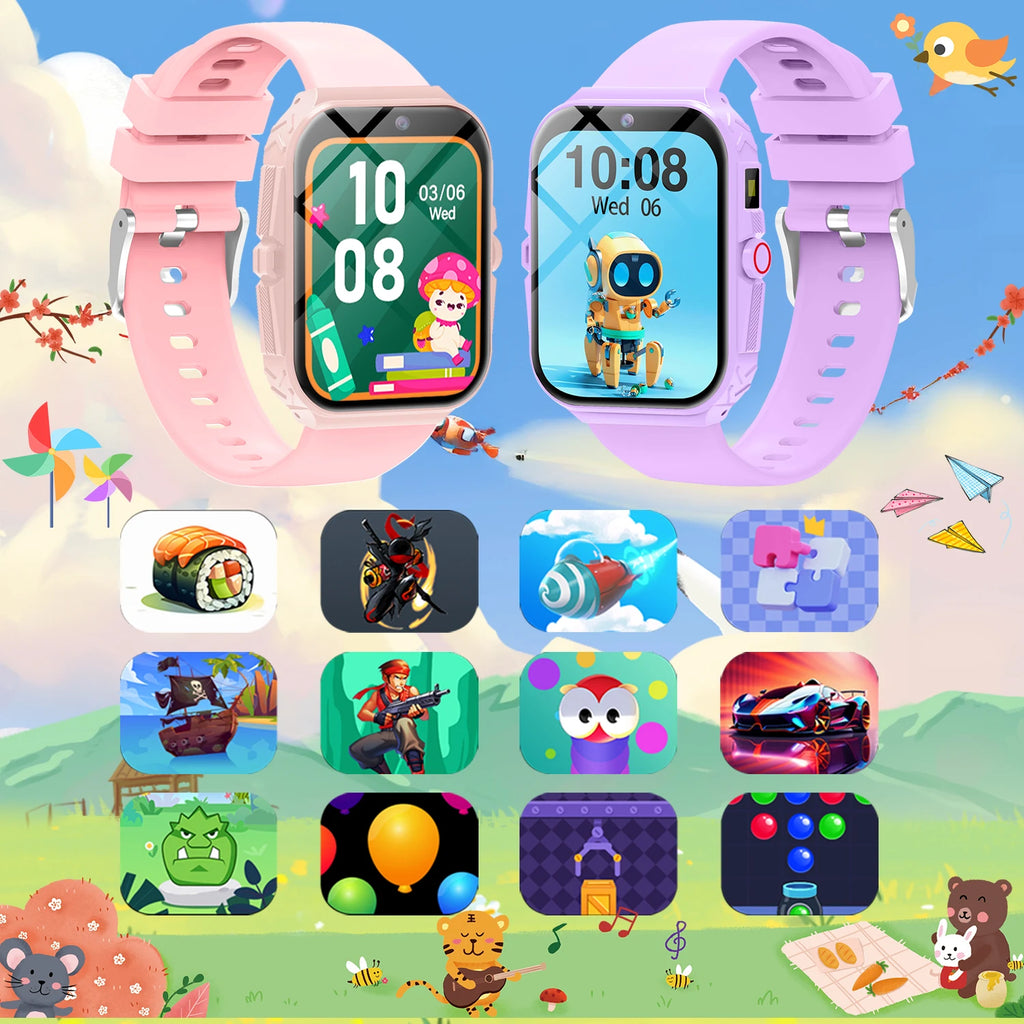 2026 New Smart Watch For Children HD Touch Screen Camera 18 Games Sleep Monitoring Alarm Clock Calculator Birthday Gift Boy Girl