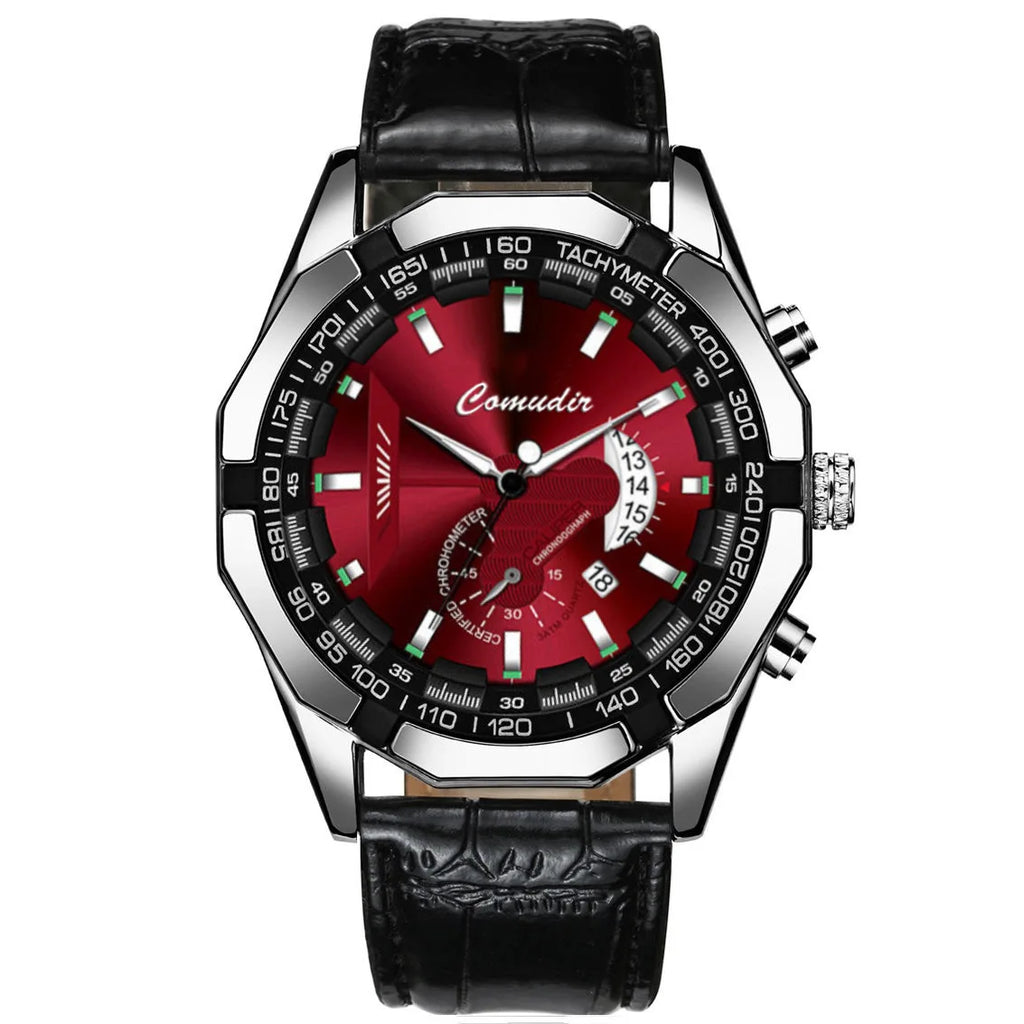 Quartz Watch Movement Watch Men's Non Noctilucent Watch Hollow Calendar Waterproof Luminous Refined Steel Band Simple