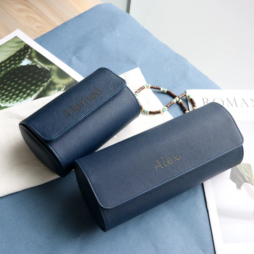 Custom Watch Roll Watch Travel Case Personalized Watch Case Leather Watch Box Engraved Travel Watch Box Men's Gfits for Women