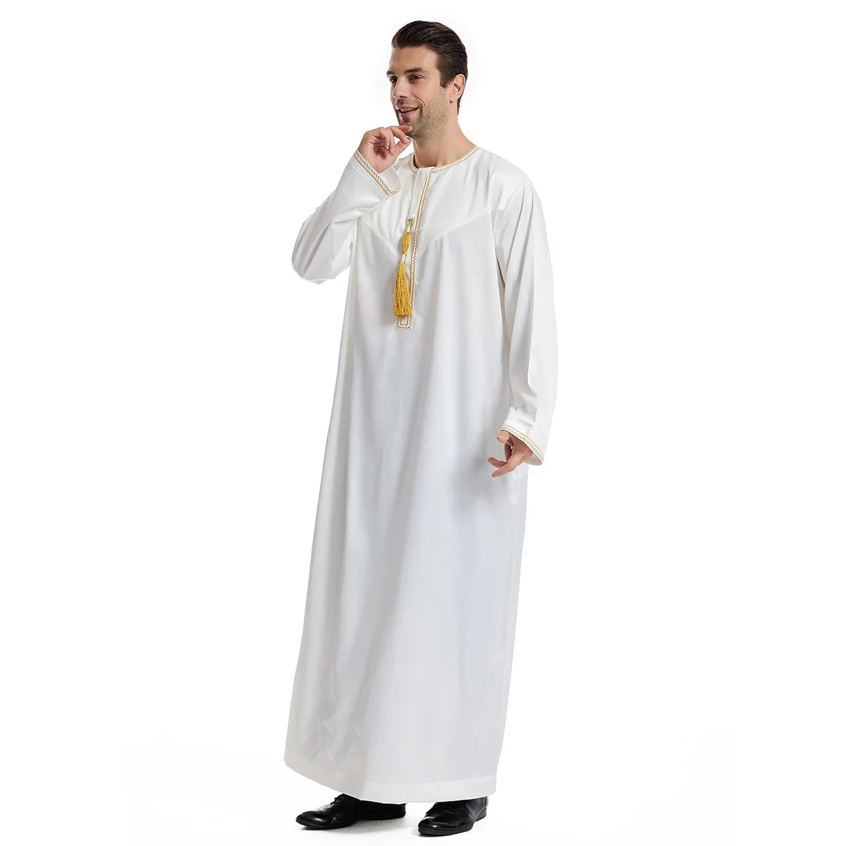 Muslim Men's Eid Al Fitr Dress Men Abaya Islamic Eid Al Fitr 2026 Ramadan Robe Saudi Muslims Wear Dubai Arabian Dress