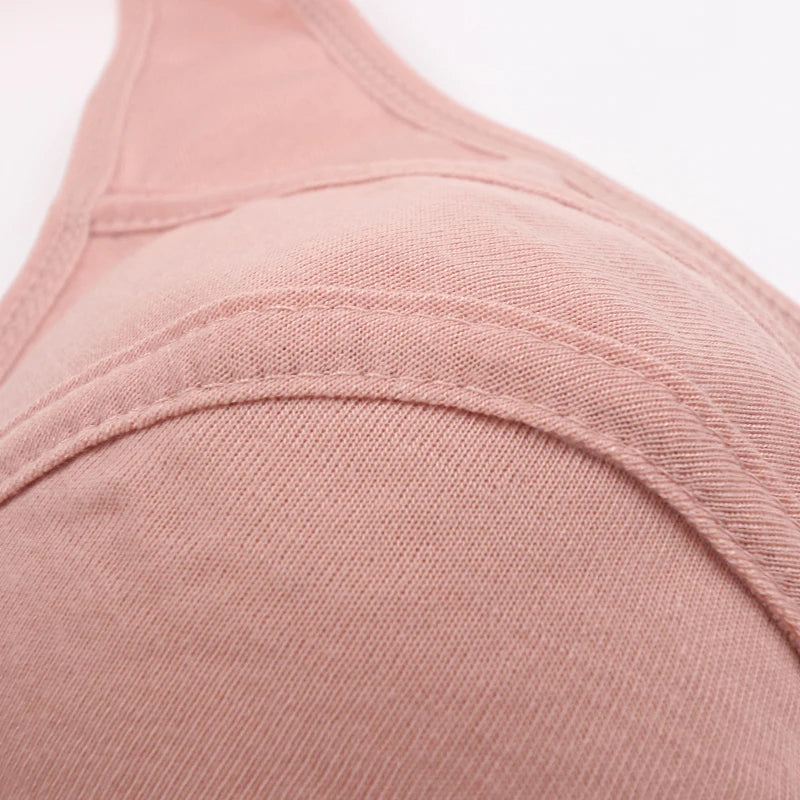 Bra For Women Wire Free Bra Cotton Underwear Front Closure Brassiere Women's Lingerie Large Bust 48 50 52 B C Cup