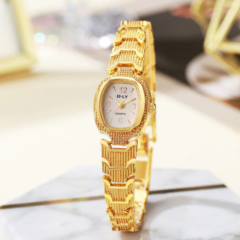 Women's wine barrel watch, fashionable small gold watch, personalized bracelet watch, quartz watch