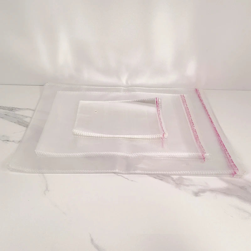 Transparent Storage Bag Groceries Accessories Storage Transparent Visible Plastic Self-adhesive Bag