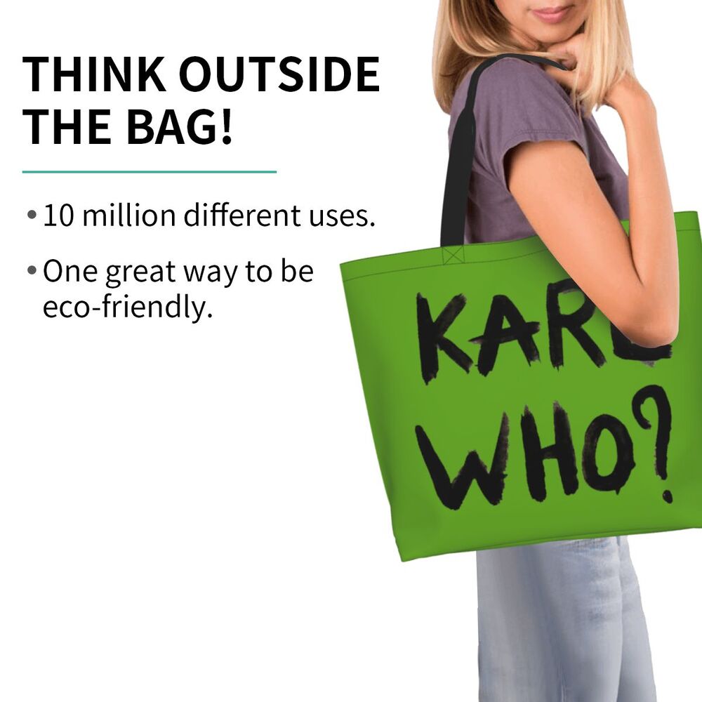 Custom Kawaii Karl Who Slogan Shopping Tote Bags Reusable Canvas Groceries Shopper Shoulder Bag
