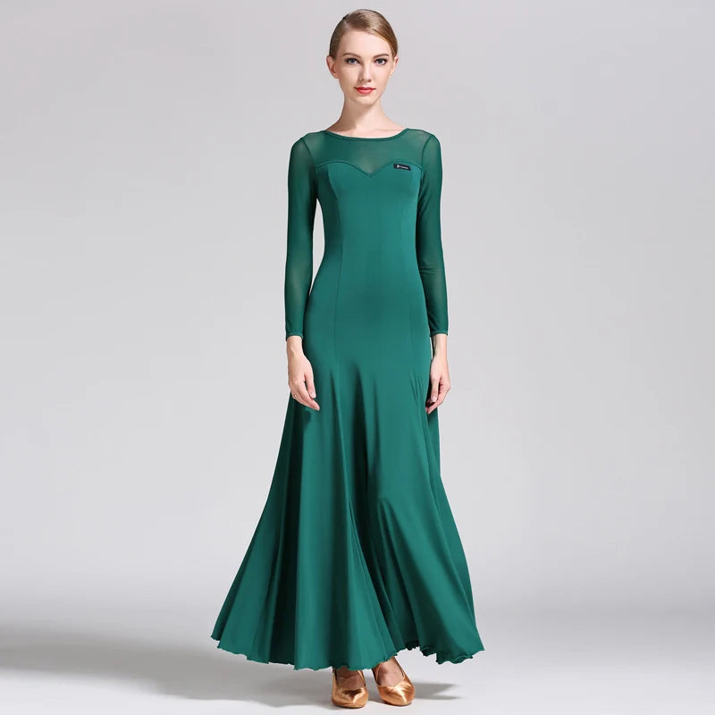 Women Ballroom Dance Dress Women Red Costume Ice Silk Sleeveless V Collar Waltz Evening Dresses Ballroom Dancing Performance