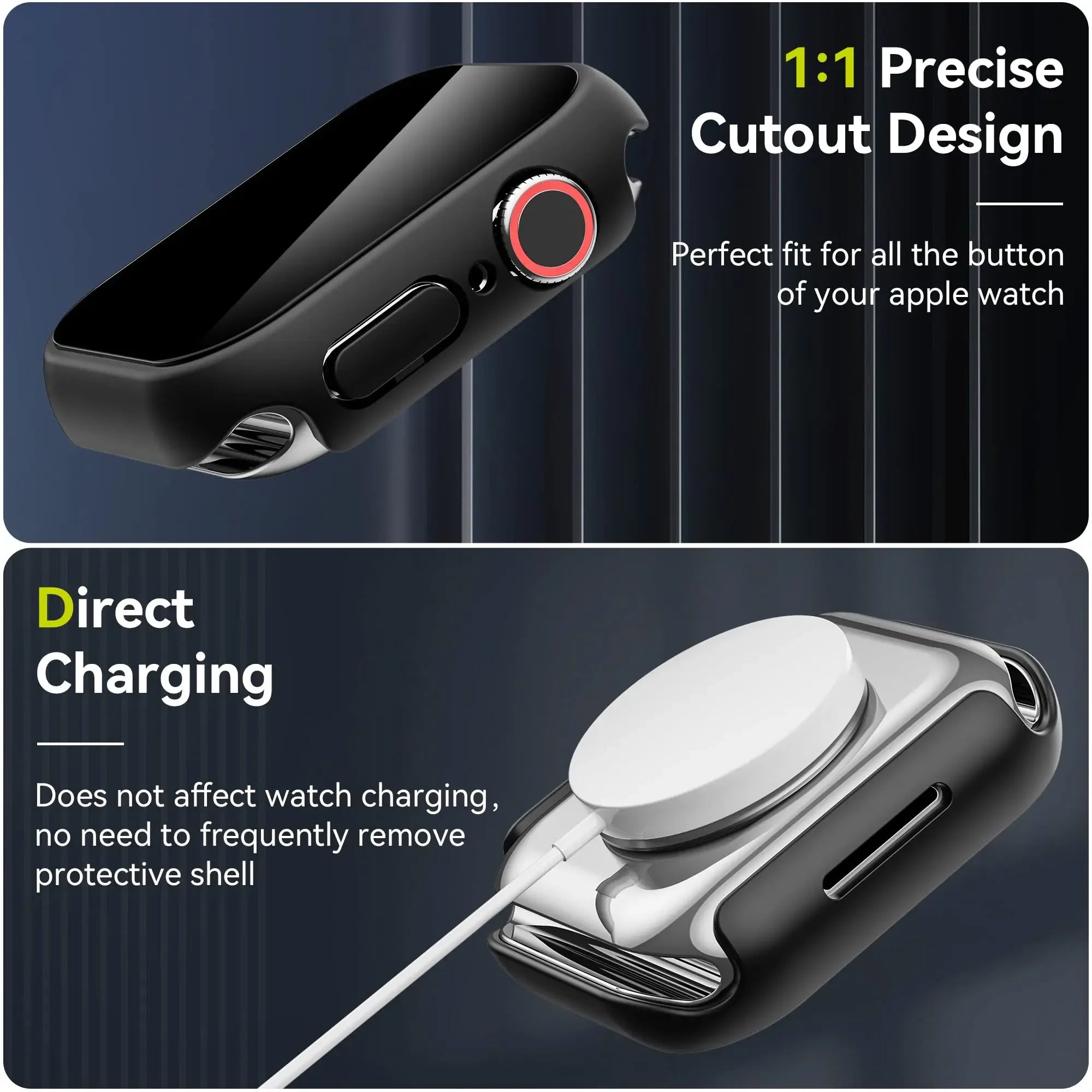 Anti-Peeping Screen Protector For Apple Watch 45mm 41mm 44mm 40mm Tempered Privacy Glass+Case For iWatch 8 7 6 5 4 SE 9 Cover