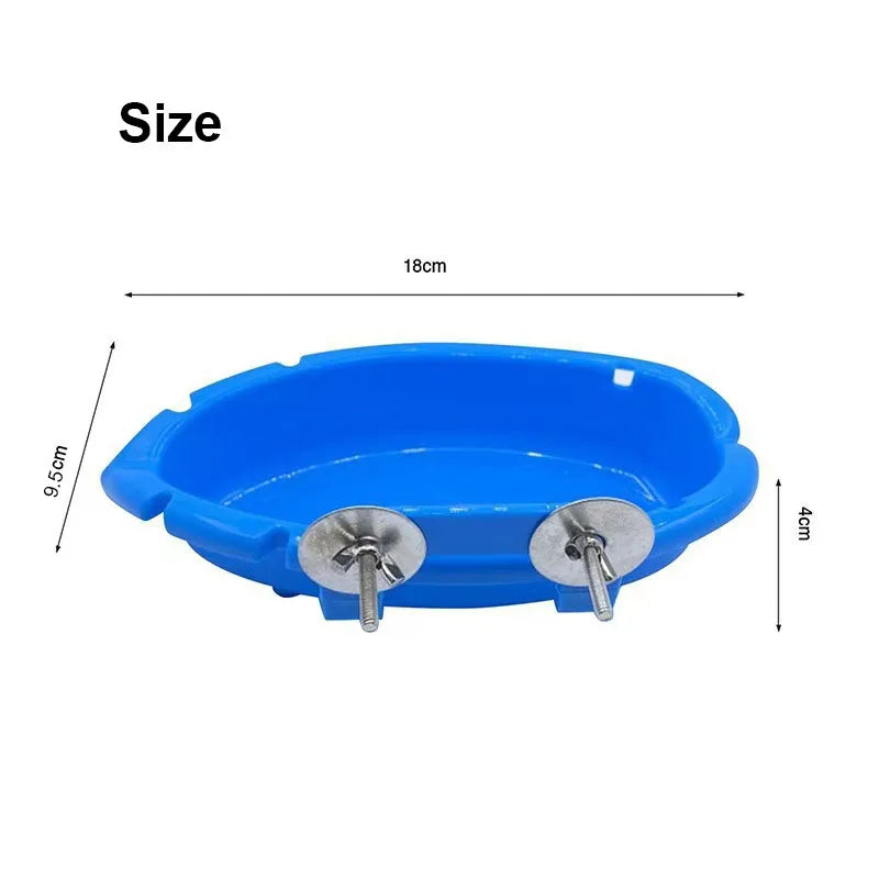 Parrot Bird Bath Shower Supplies Bathtub Bath Basin Multi-function Feeder Plastic Cage Accessories House Hold Accessory