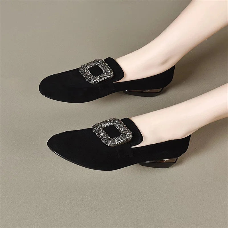 2026 Spring Bestselling Pointed-Toe Solid Color Comfortable French & Korean Style Slip-On Elegant Flats