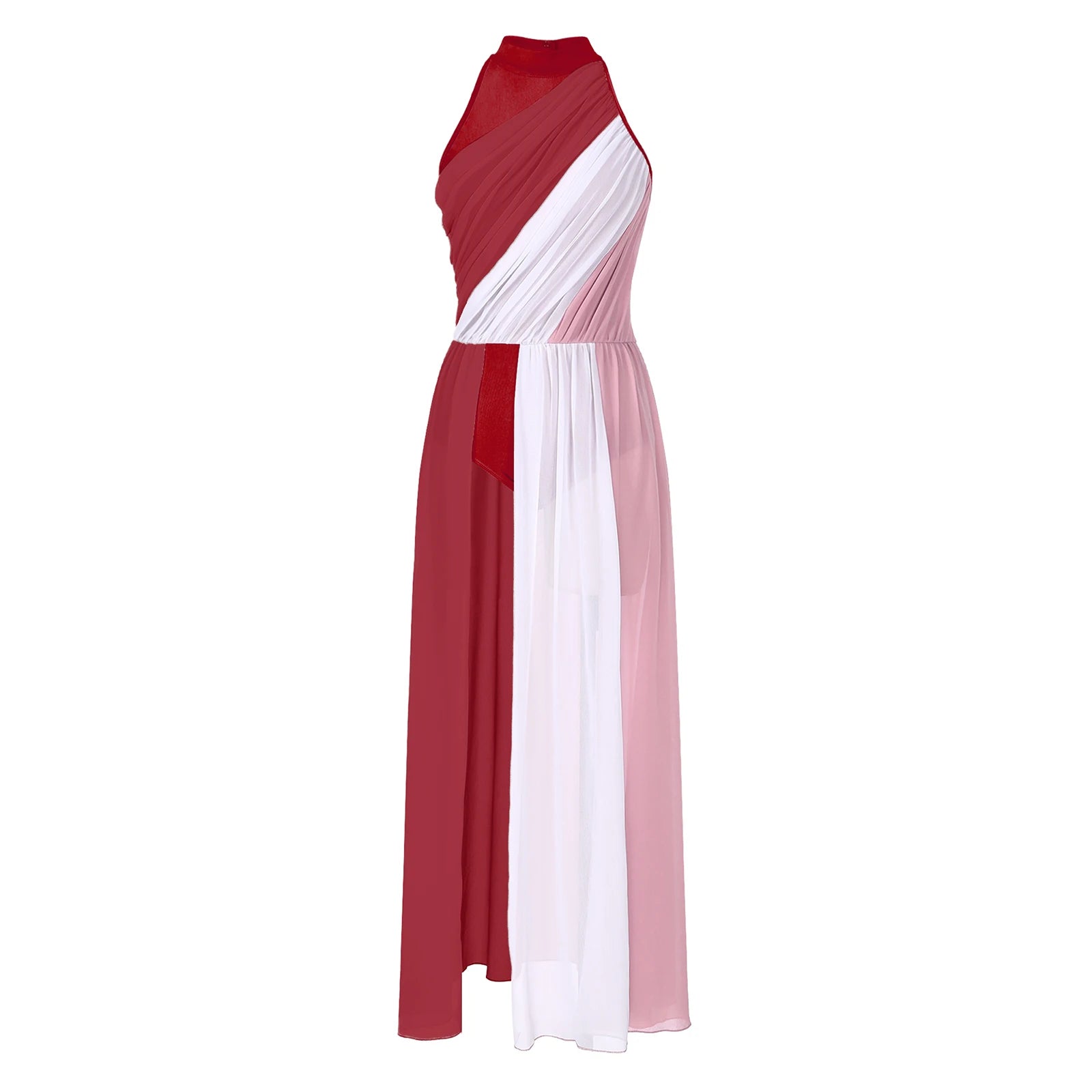 Women Ladies Lyrical Praise Dance Dress Performance Costume Modern Contemporary Celebration of Spirit Dancewear Split Long Dress