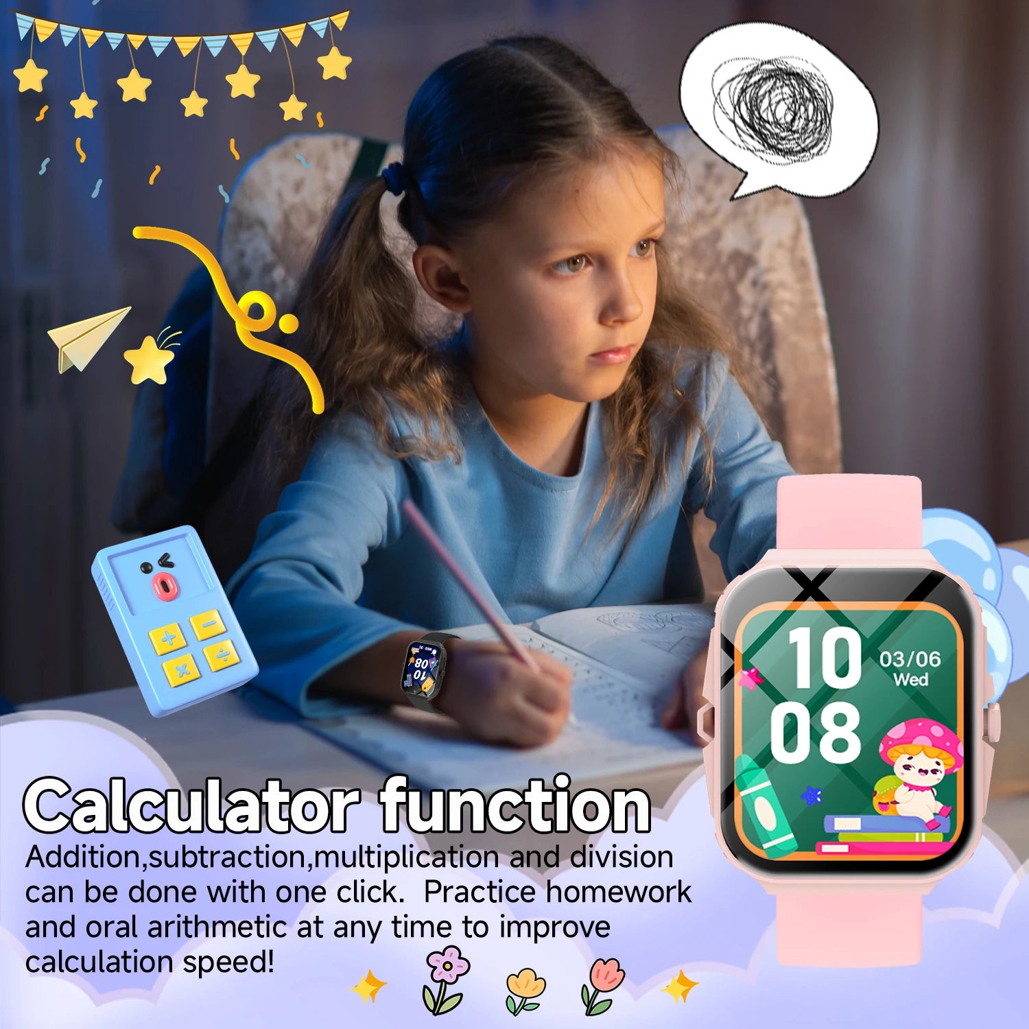 2026 New Smart Watch For Children HD Touch Screen Camera 18 Games Sleep Monitoring Alarm Clock Calculator Birthday Gift Boy Girl