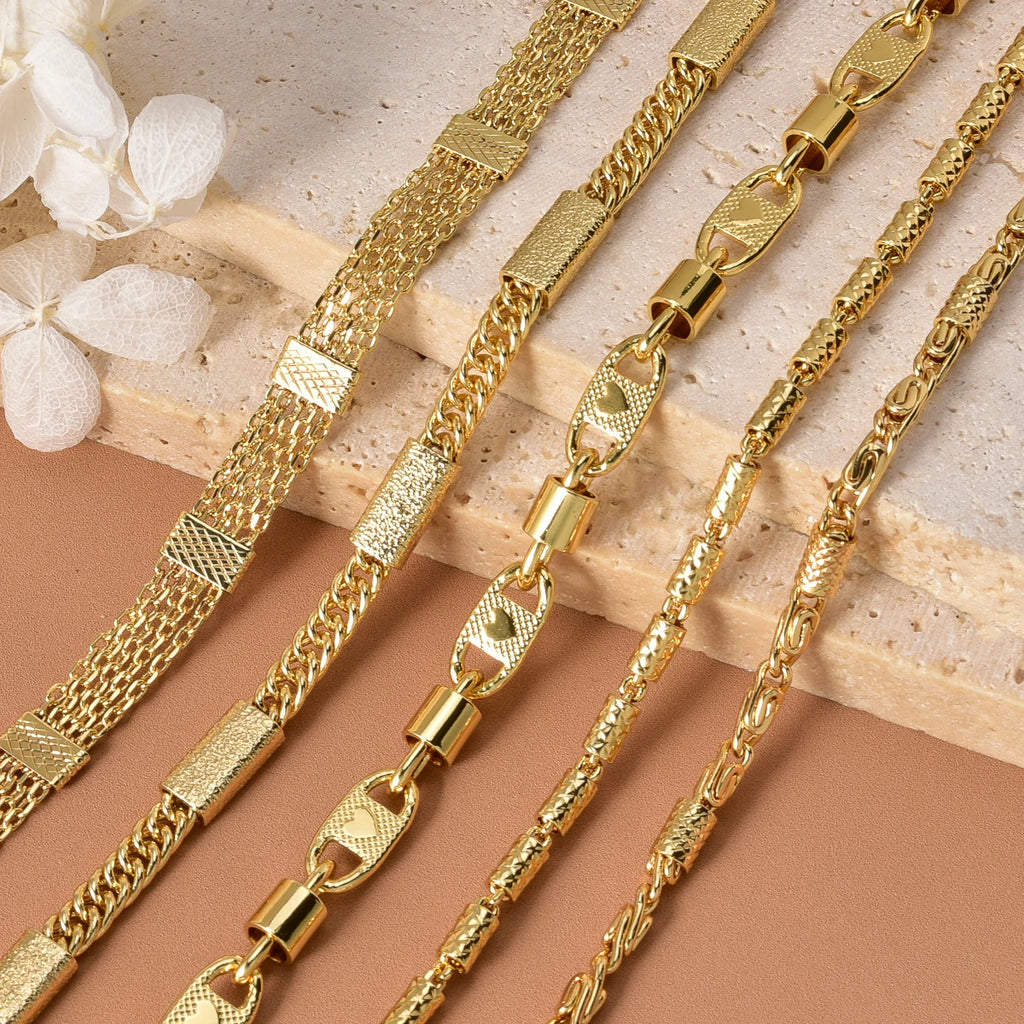 Trendy 18K Gold Plated Chain Necklace for Men Women Luxury Thick Cuban Link Jewelry Textured Design Statement Gift