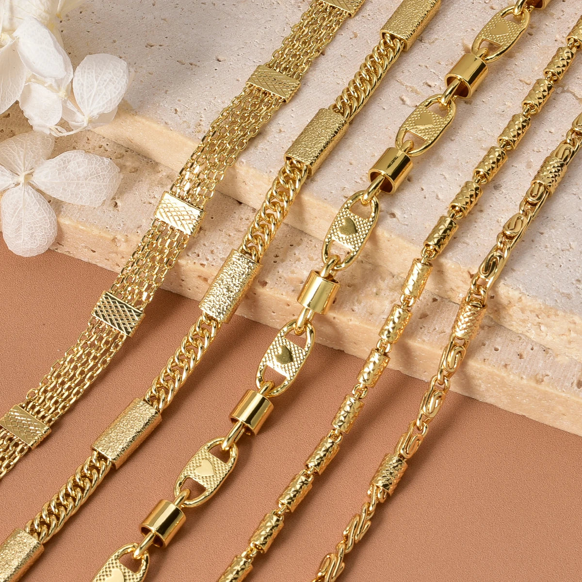 Trendy 18K Gold Plated Chain Necklace for Men Women Luxury Thick Cuban Link Jewelry Textured Design Statement Gift