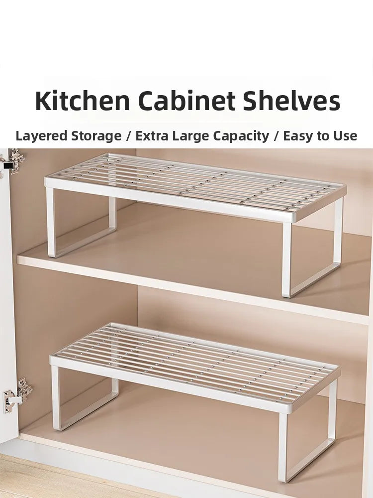 Kitchen Storage Rack Countertop Dish Pot Utensil Organizer Cabinet Inner Multi-layer Shelf Seasoning Tabletop Storage