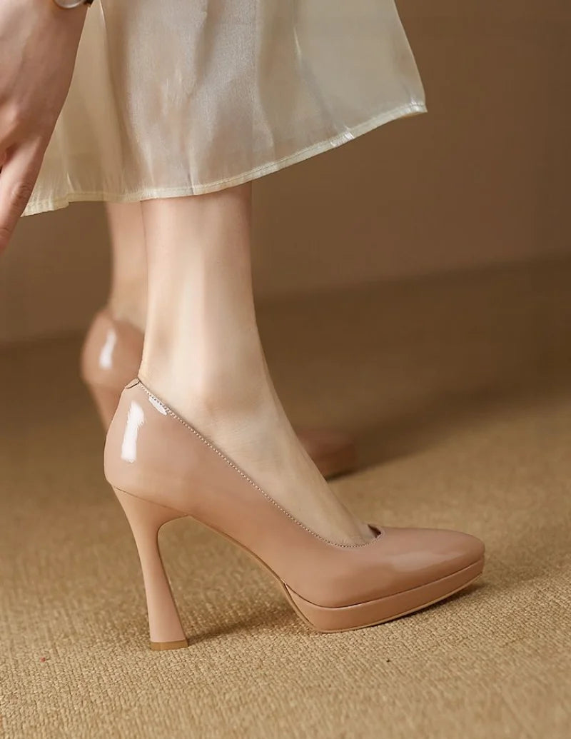 Shoes for Women 2025 Evening Pointed Toe Ladies Summer Footwear Super High Heel Stilito Platform Black Luxury Brand Lastest Shoe