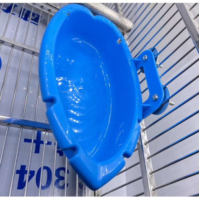 Parrot Bird Bath Shower Supplies Bathtub Bath Basin Multi-function Feeder Plastic Cage Accessories House Hold Accessory