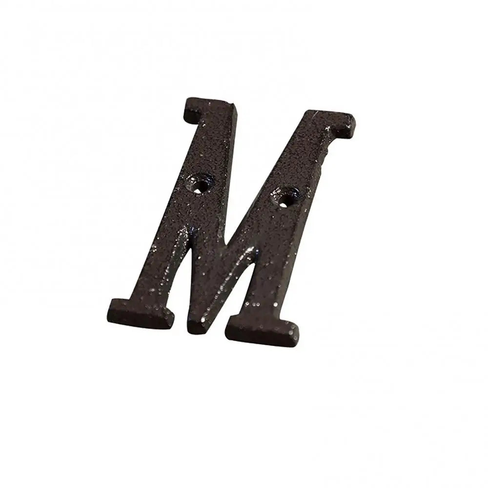 Retro Style Groceries Cast Iron Metal Creative DIY House Doorplate Letter Symbol