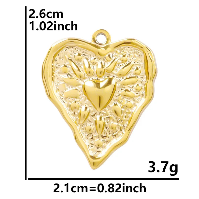 6Pcs/Lot Stainless Steel Gothic Catholic Sacred Heart Charms Jewelry Wholesale Thorns Lava Love Pendant Diy Necklaces Wholesale