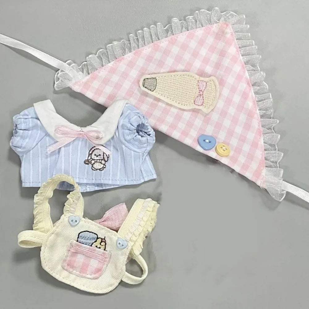 Clothes Kitchen 10cm Cotton Clothes Apron Suit Clothes Outfit Headscarf Cartoon Dress Up Set Children's Gift