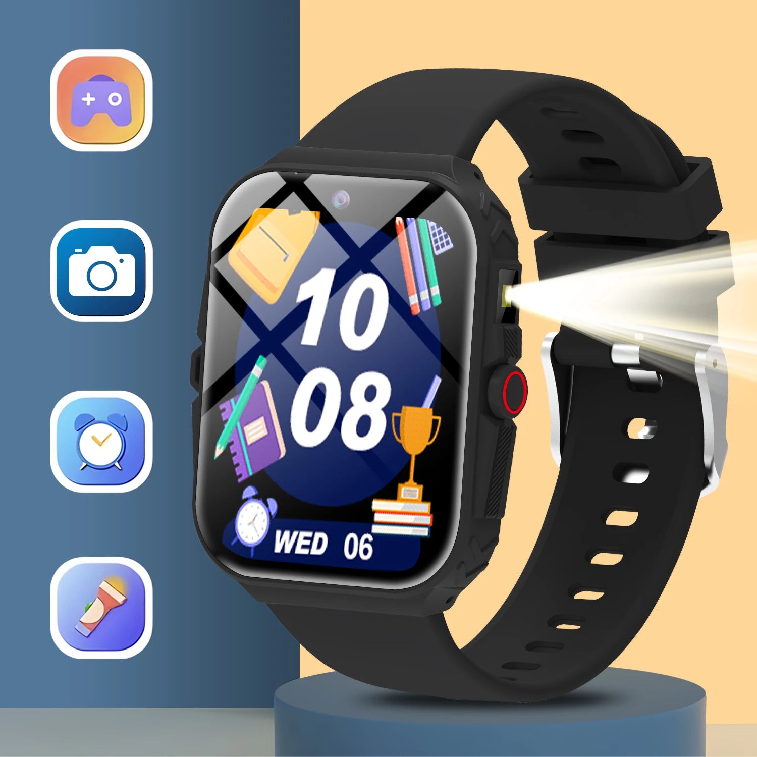 2026 New Smart Watch For Children HD Touch Screen Camera 18 Games Sleep Monitoring Alarm Clock Calculator Birthday Gift Boy Girl