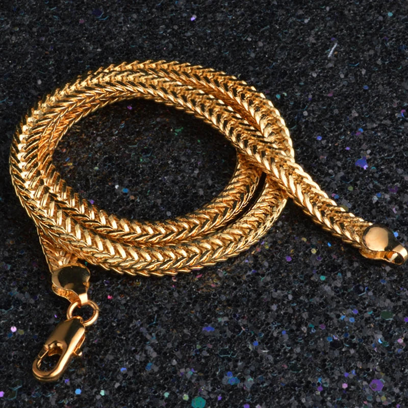 925 Silver 18K Gold Necklace Chains For Men Women Fashion Jewelry Accessories